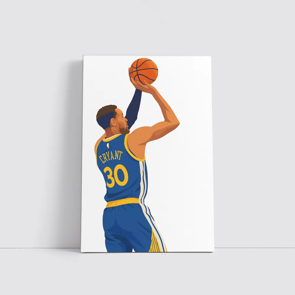 Basketball Player Shooting Vector Art Illustration – Wall Art