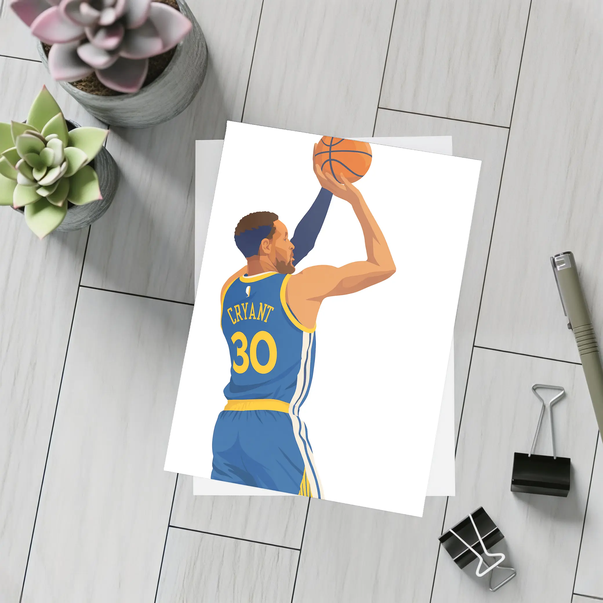 Basketball Player Shooting Vector Art Illustration – Postcards