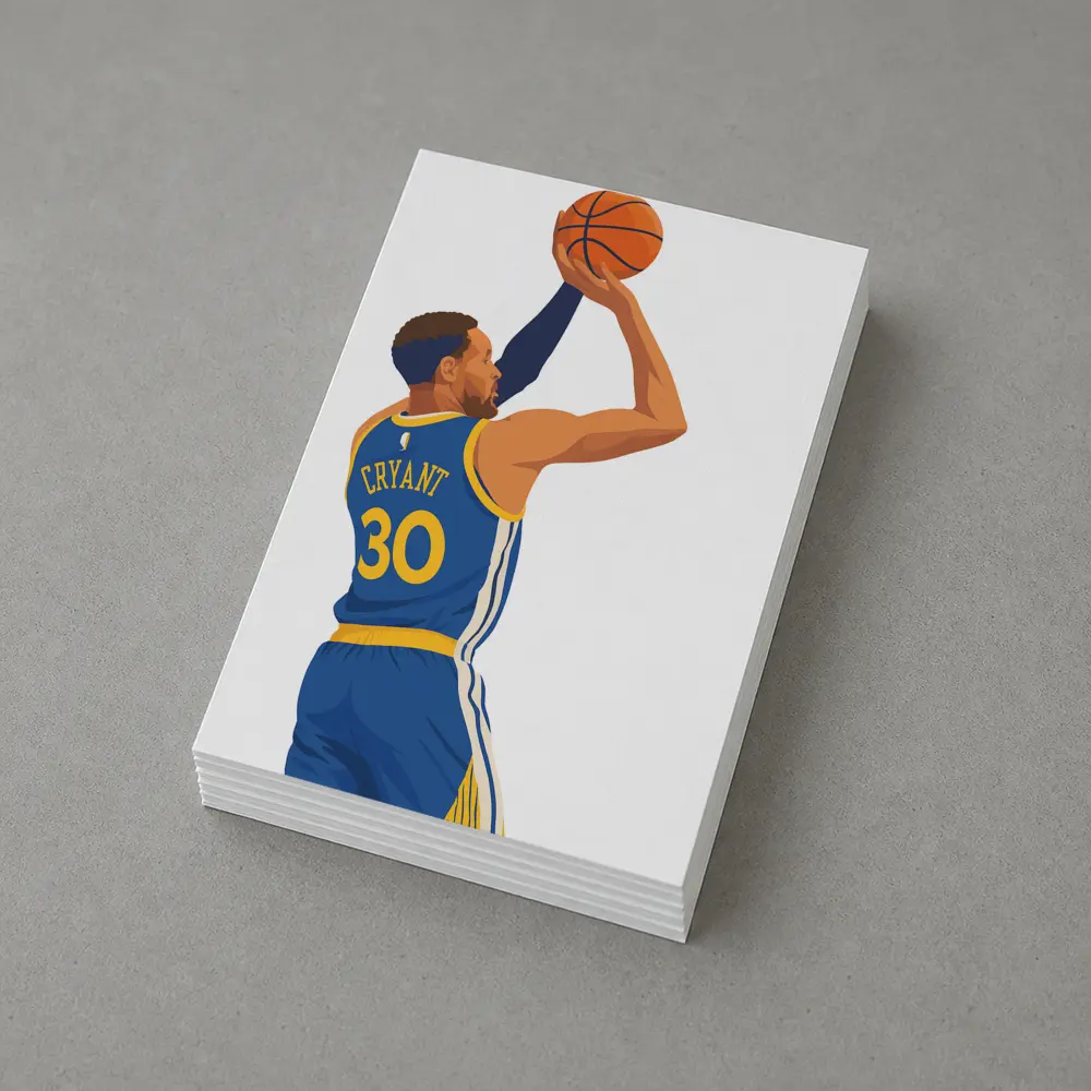 Basketball Player Shooting Vector Art Illustration – Postcards