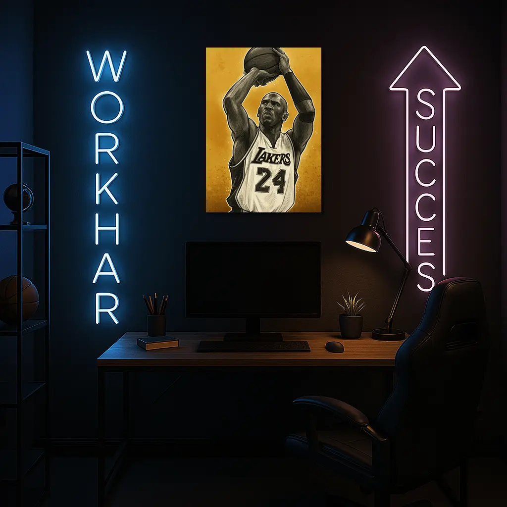 Lakers Number Twenty Four Basketball Player Gold – Wall Art