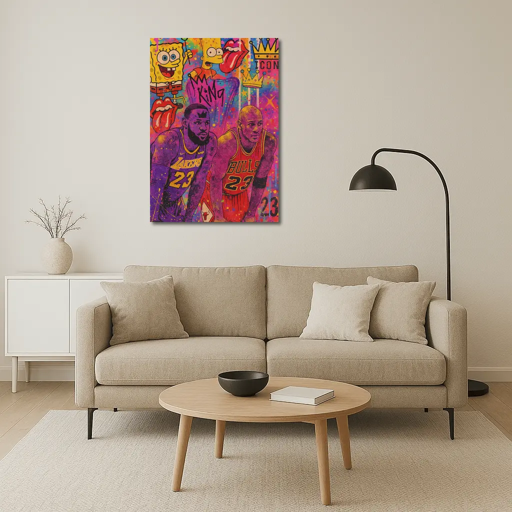 LeBron Jordan Pop Art Graffiti Basketball Icons – Wall Art