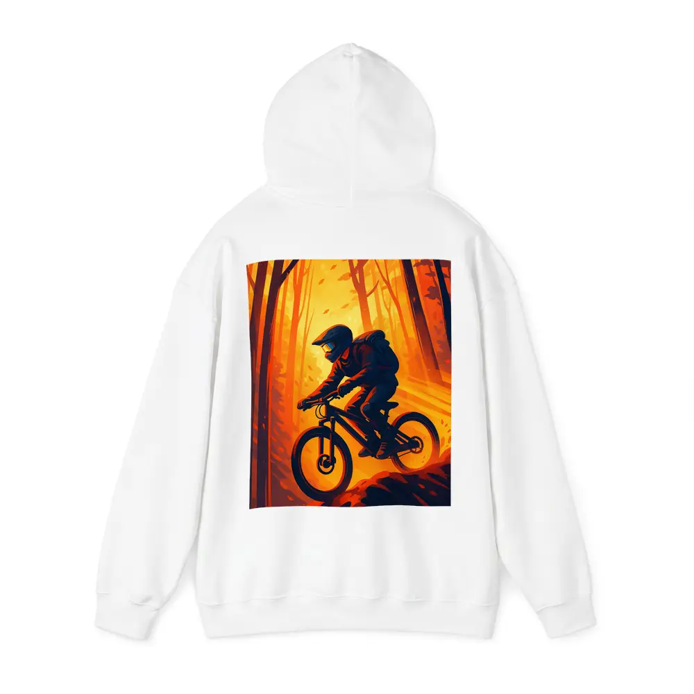 Mountain Biker Riding Through Autumn Forest – Hoodies