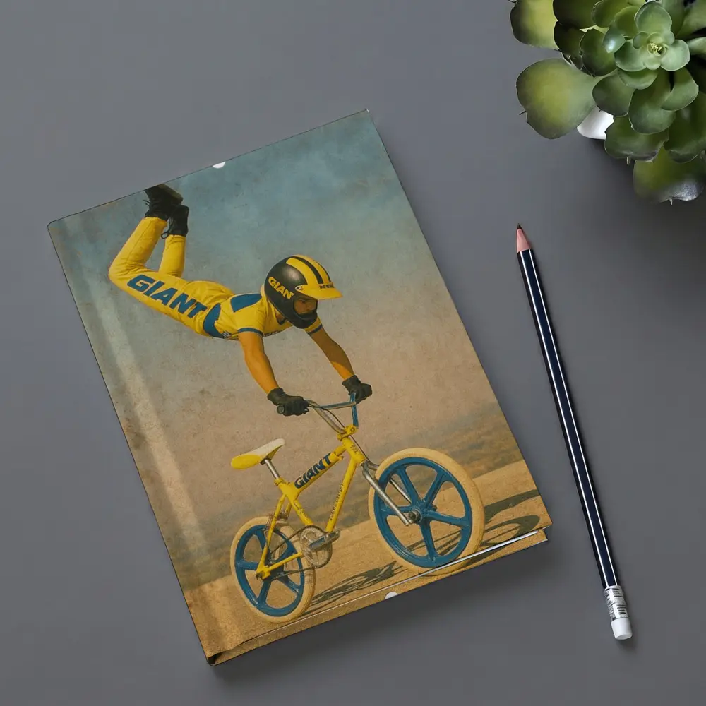 BMX Rider Stunt Yellow Giant Bike Retro – Notebooks