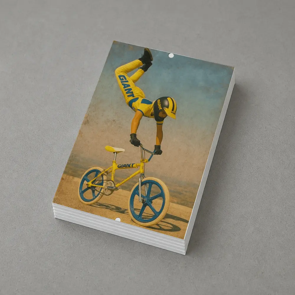 BMX Rider Stunt Yellow Giant Bike Retro – Postcards