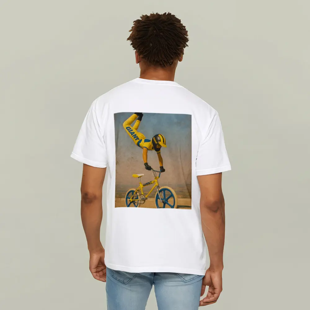 BMX Rider Stunt Yellow Giant Bike Retro – T-Shirts
