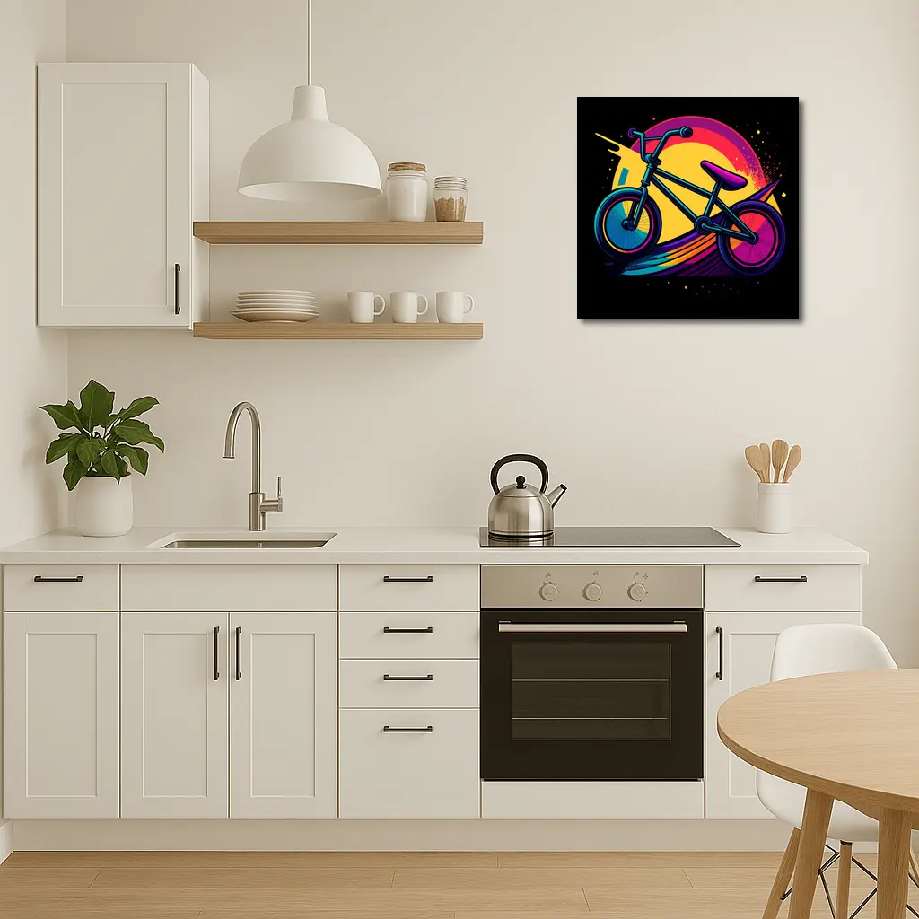 BMX Bike Colorful Retro Sunset Art – Wall Art