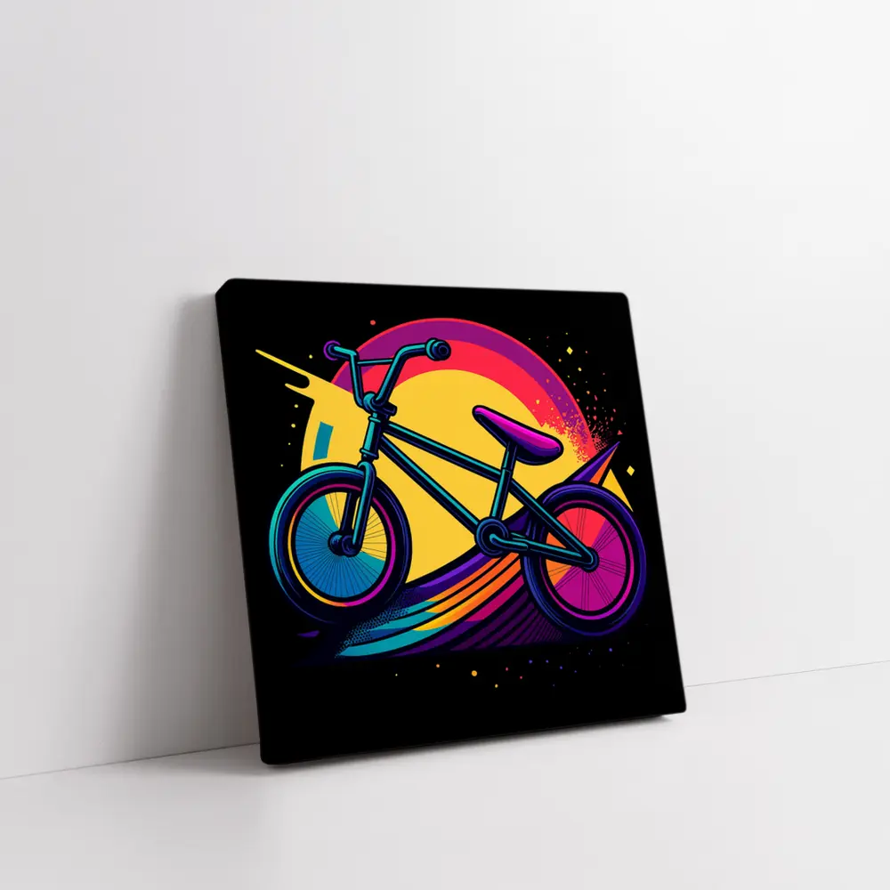 BMX Bike Colorful Retro Sunset Art – Wall Art