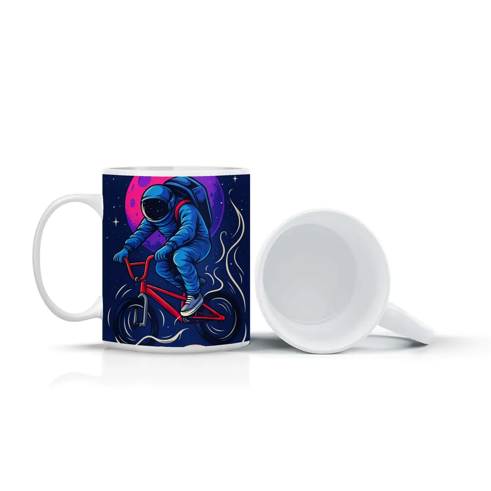 Astronaut Riding BMX Bike In Space – Mugs