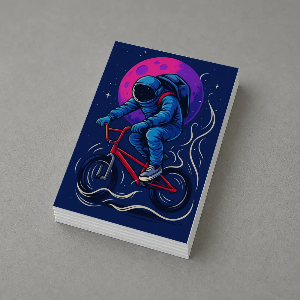 Astronaut Riding BMX Bike In Space – Postcards