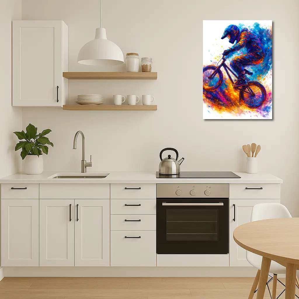BMX Rider Colorful Paint Splash Art – Wall Art