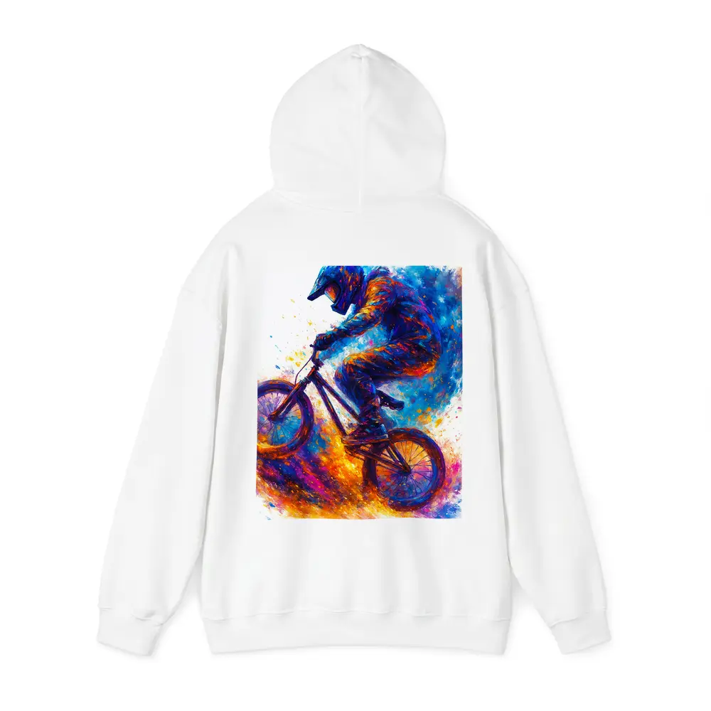 BMX Rider Colorful Paint Splash Art – Hoodies