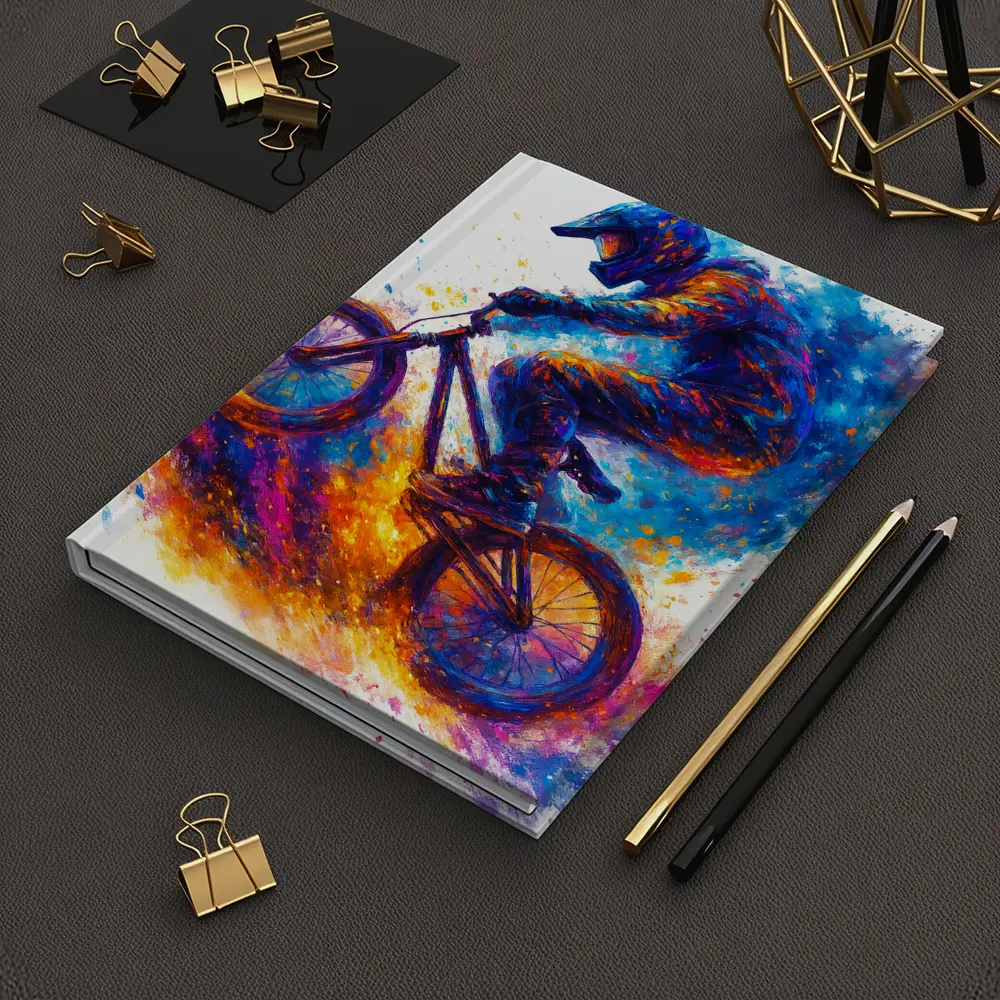 BMX Rider Colorful Paint Splash Art – Notebooks