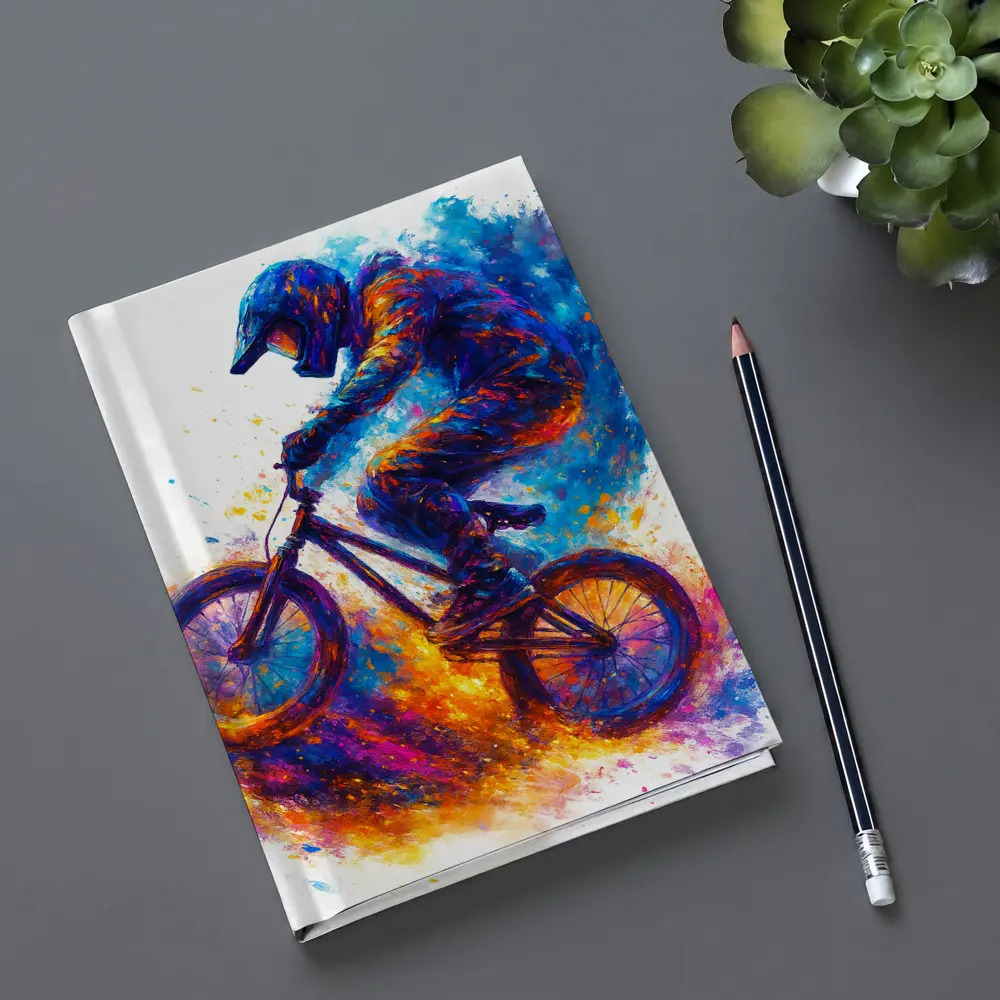BMX Rider Colorful Paint Splash Art – Notebooks