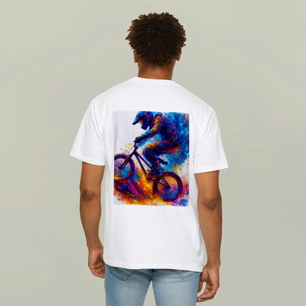 BMX Rider Colorful Paint Splash Art – T-Shirts