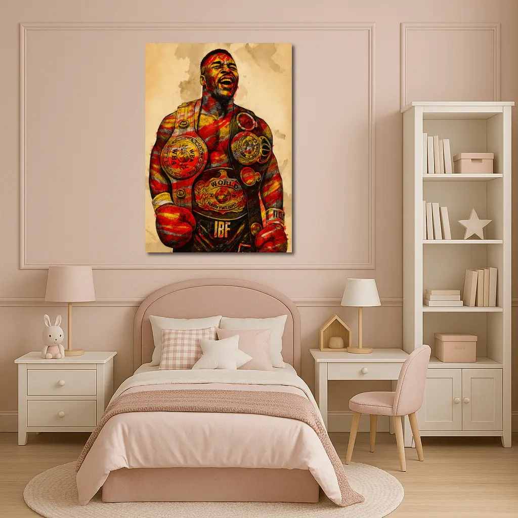 Boxing Champion Heavyweight Belts Sketch Art – Wall Art