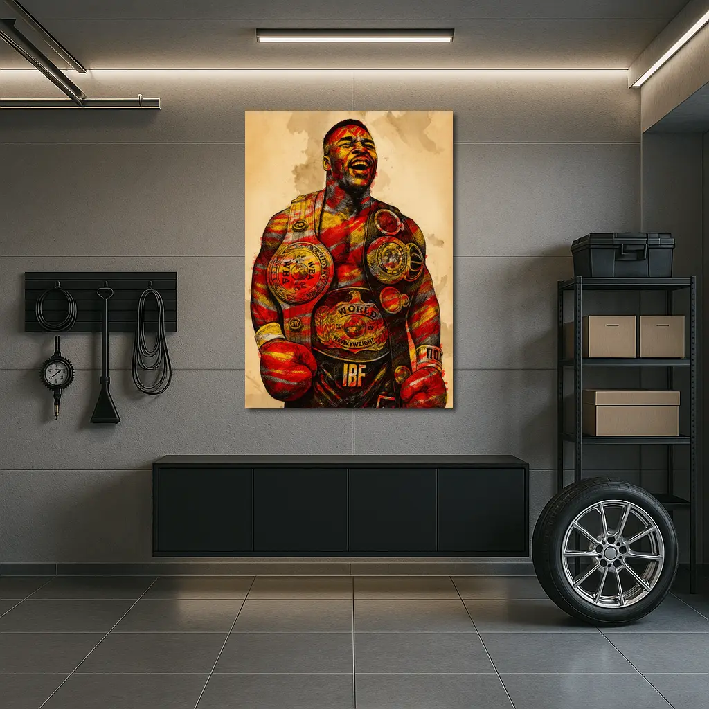 Boxing Champion Heavyweight Belts Sketch Art – Wall Art