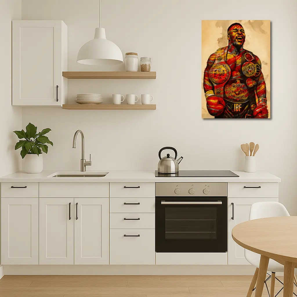Boxing Champion Heavyweight Belts Sketch Art – Wall Art