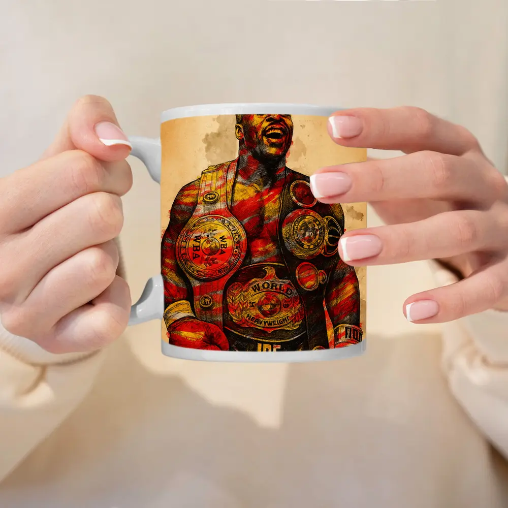 Boxing Champion Heavyweight Belts Sketch Art – Mugs