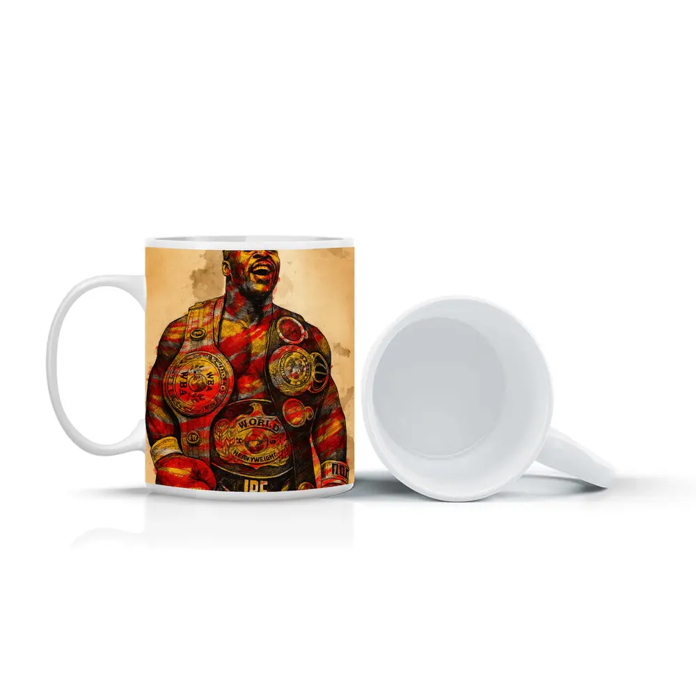 Boxing Champion Heavyweight Belts Sketch Art – Mugs