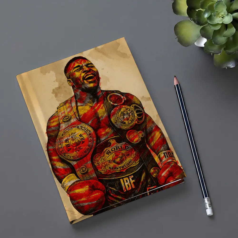 Boxing Champion Heavyweight Belts Sketch Art – Notebooks