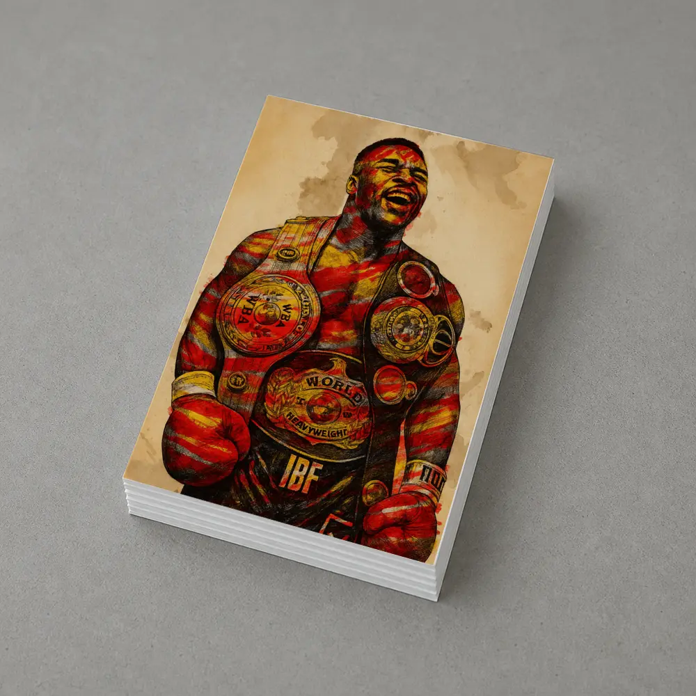 Boxing Champion Heavyweight Belts Sketch Art – Postcards
