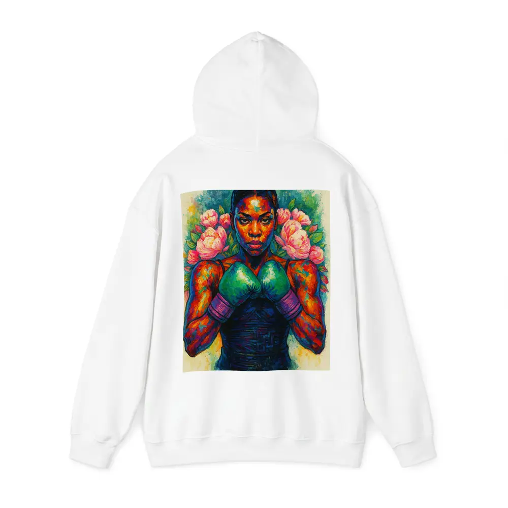 Female Boxer Watercolor Art With Peonies – Hoodies