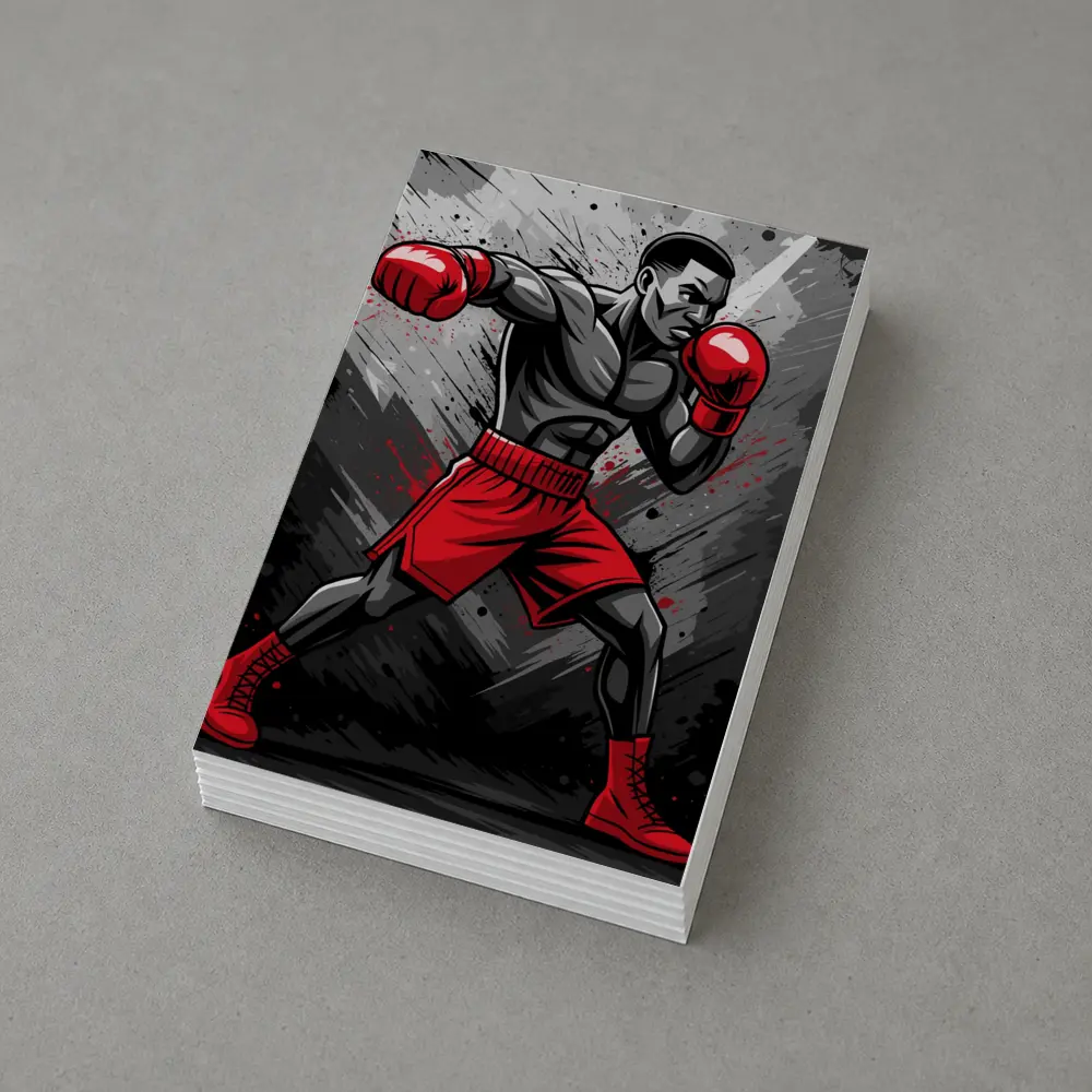 Boxing Fighter Red Gloves Grunge Art – Postcards