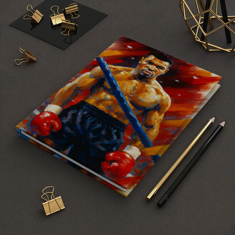 Mike Tyson Boxing Oil Painting Bold Background – Notebooks