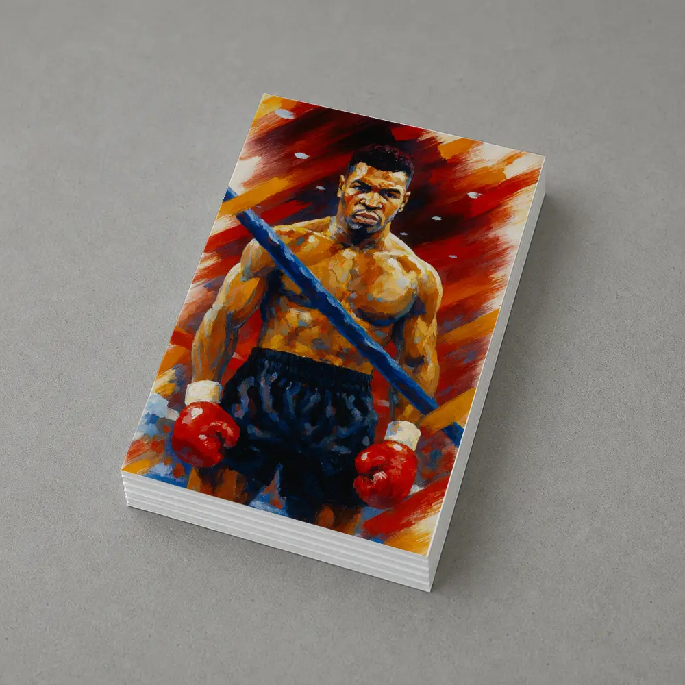 Mike Tyson Boxing Oil Painting Bold Background – Postcards