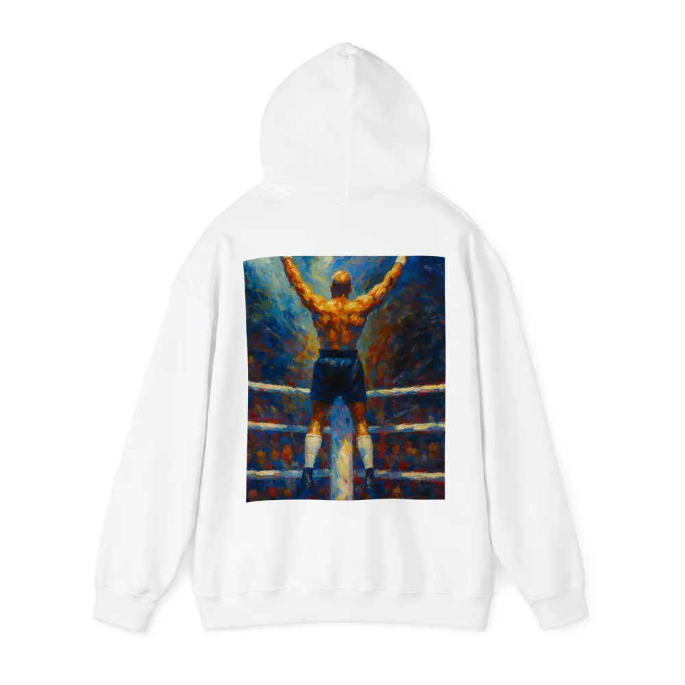 Boxer Victory Pose Oil Painting Boxing Ring – Hoodies