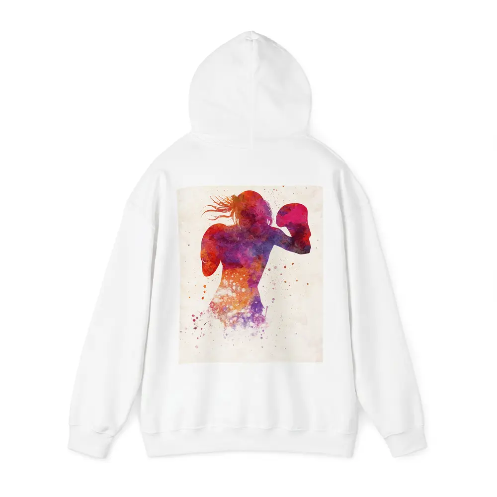Female Boxer Watercolor Art Pink Red – Hoodies