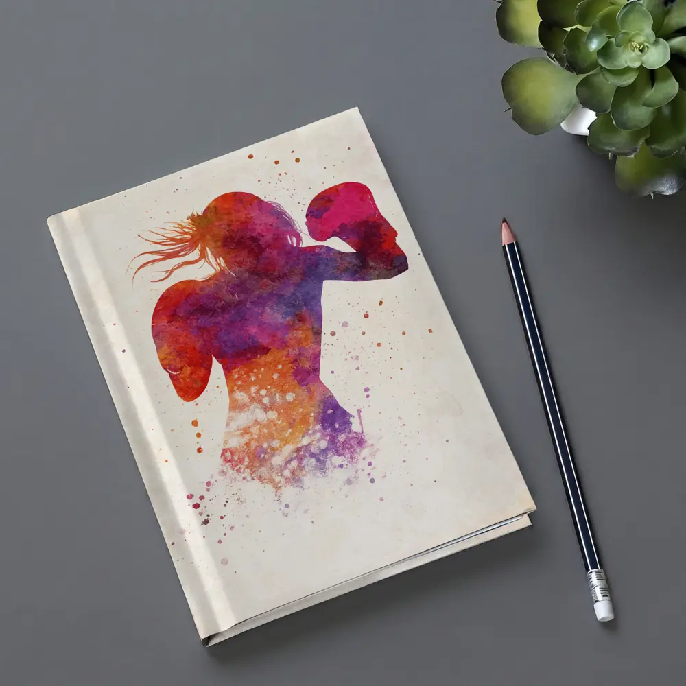 Female Boxer Watercolor Art Pink Red – Notebooks