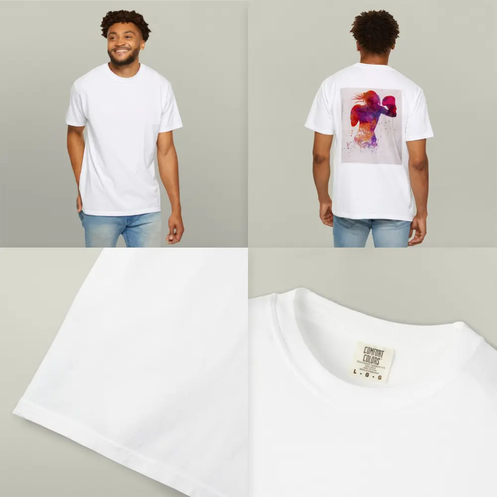 Female Boxer Watercolor Art Pink Red – T-Shirts