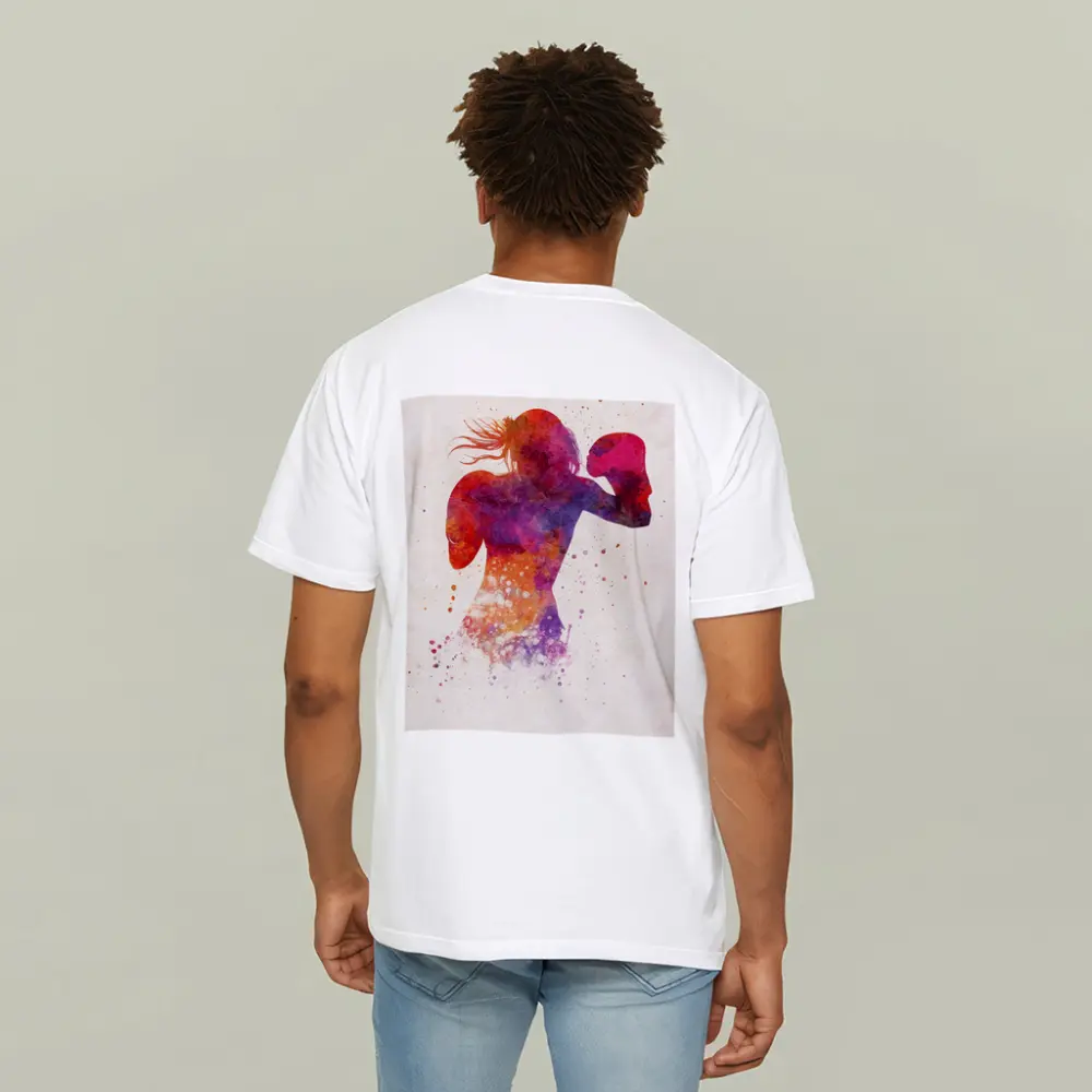 Female Boxer Watercolor Art Pink Red – T-Shirts