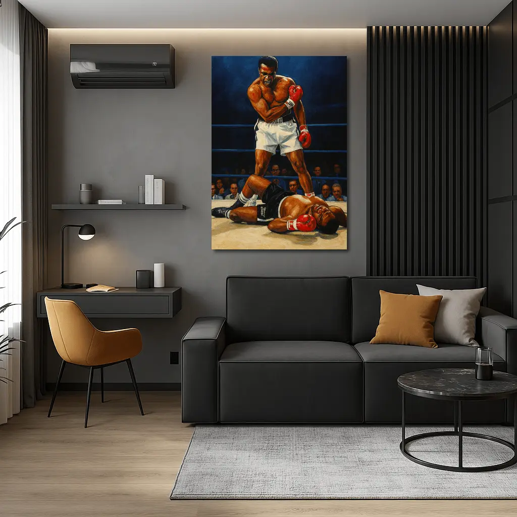 Muhammad Ali Standing Over Fallen Opponent Boxing – Wall Art