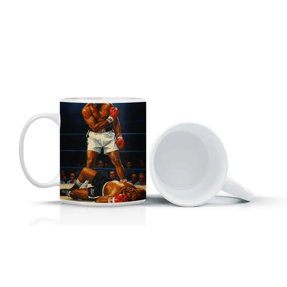 Muhammad Ali Standing Over Fallen Opponent Boxing – Mugs