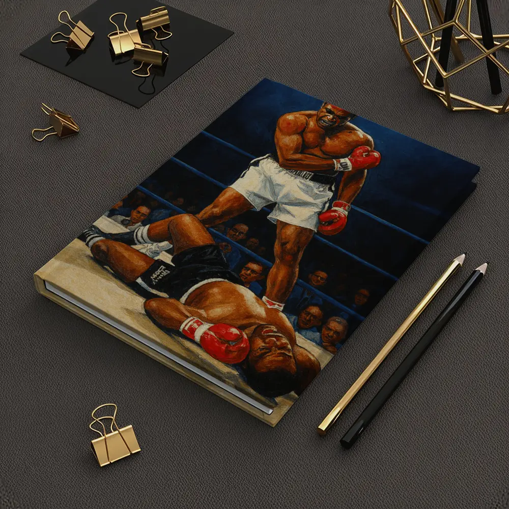 Muhammad Ali Standing Over Fallen Opponent Boxing – Notebooks