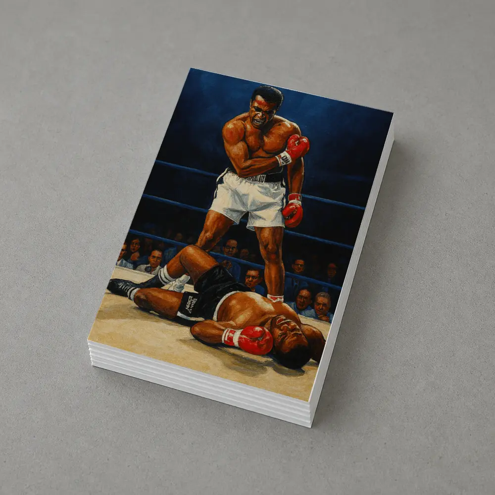 Muhammad Ali Standing Over Fallen Opponent Boxing – Postcards