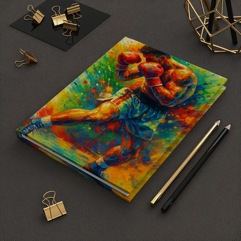 Boxer Fighter Colorful Splash Paint Art – Notebooks