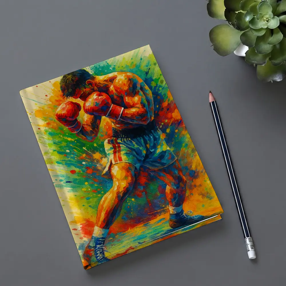 Boxer Fighter Colorful Splash Paint Art – Notebooks