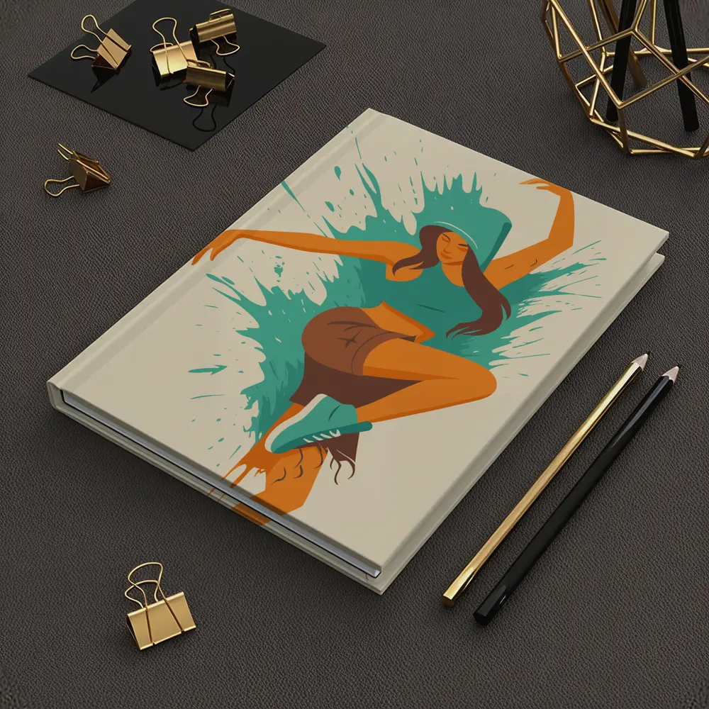 Hip Hop Dancer Girl Teal Paint Splash – Notebooks
