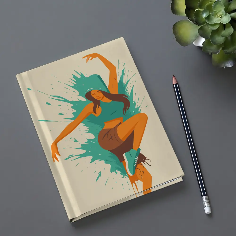 Hip Hop Dancer Girl Teal Paint Splash – Notebooks