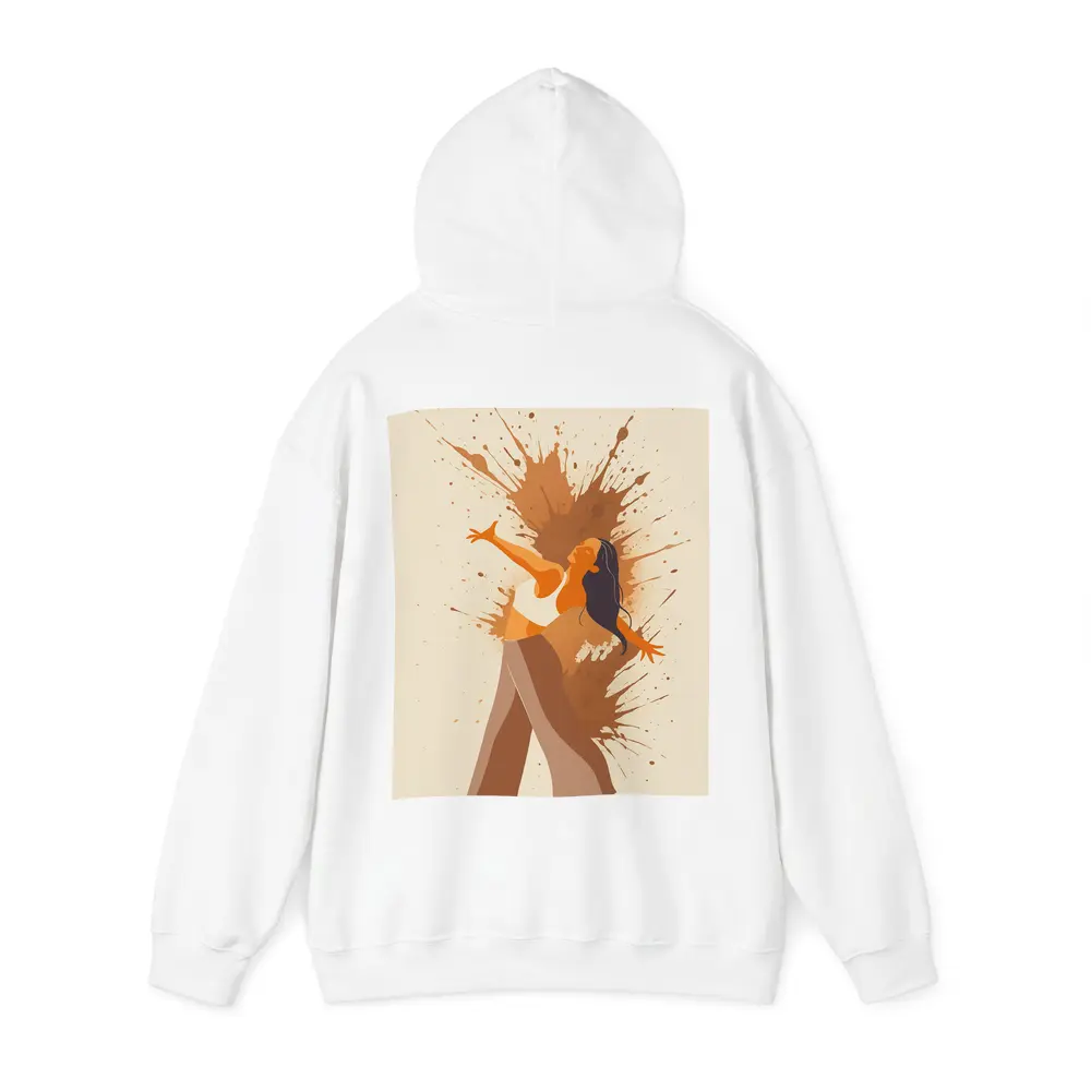 Dancing Woman Paint Splash Abstract Beige Background – Hoodies