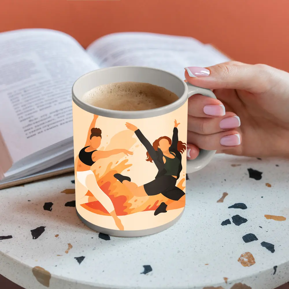 Two Women Dancing Flat Art Style – Mugs