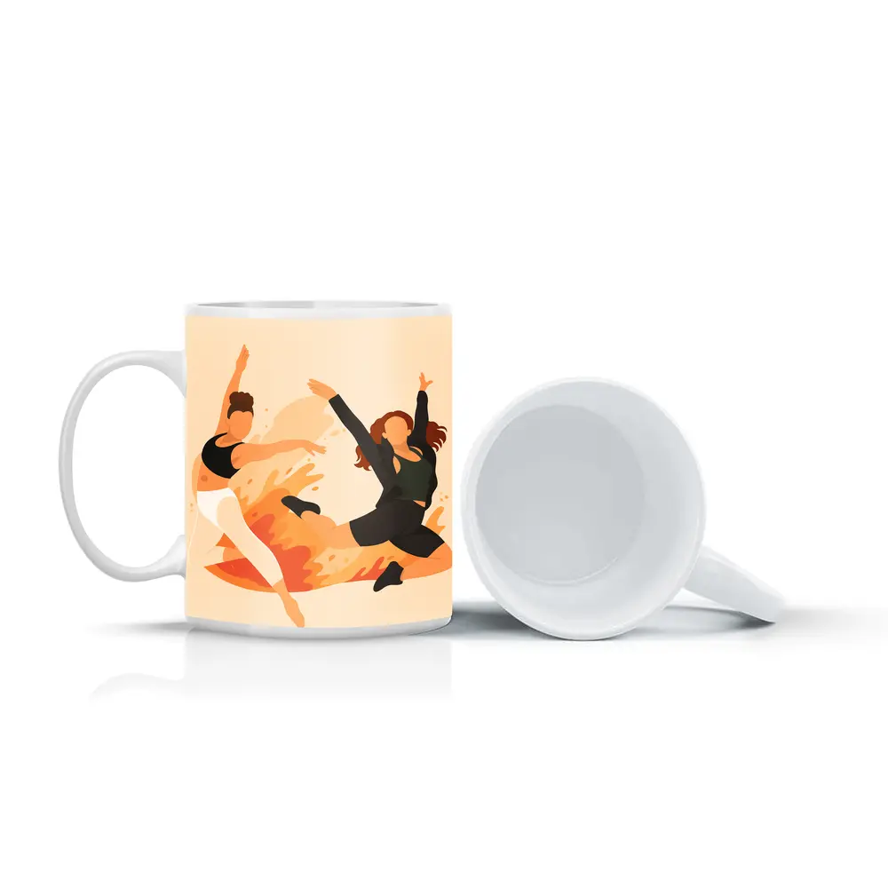 Two Women Dancing Flat Art Style – Mugs