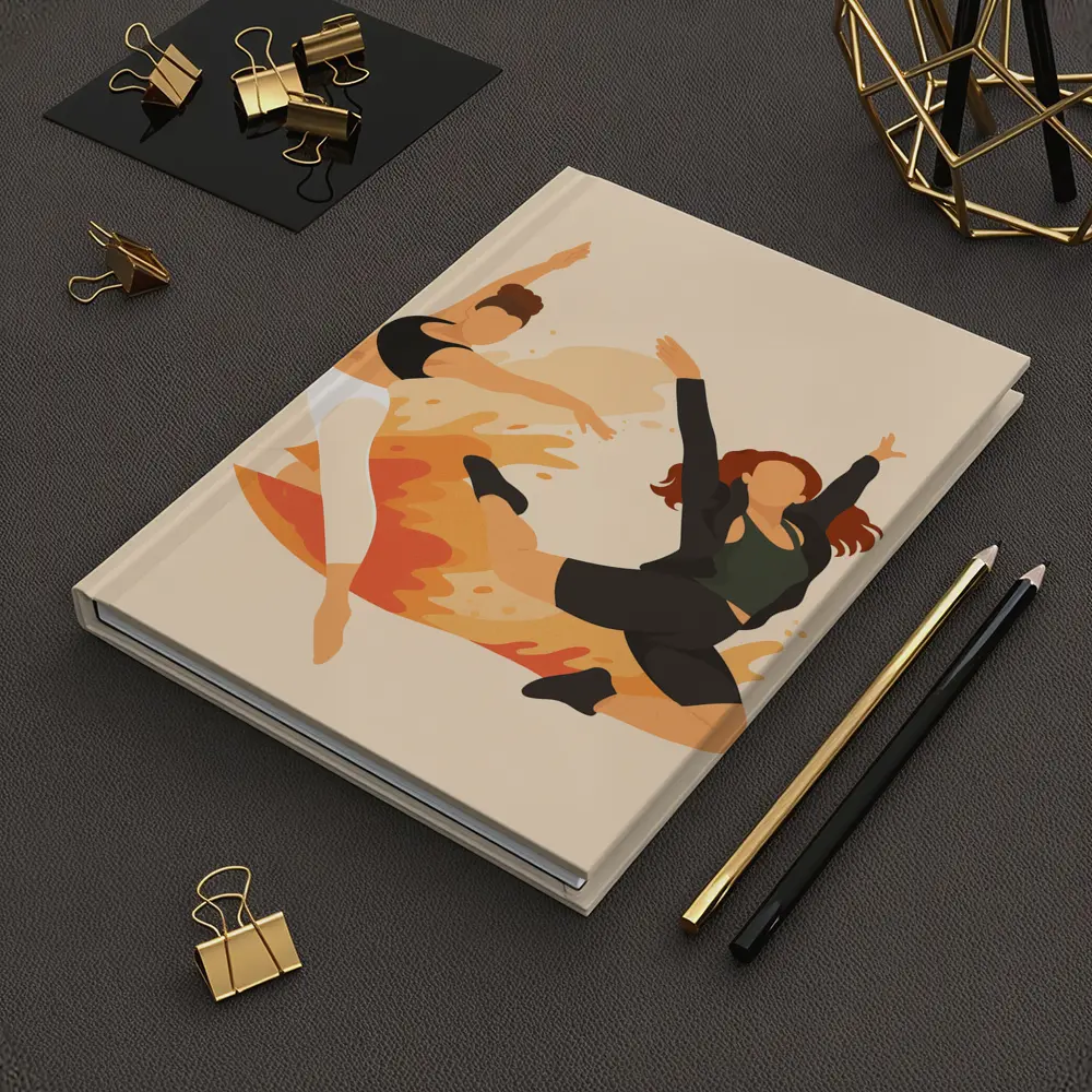 Two Women Dancing Flat Art Style – Notebooks