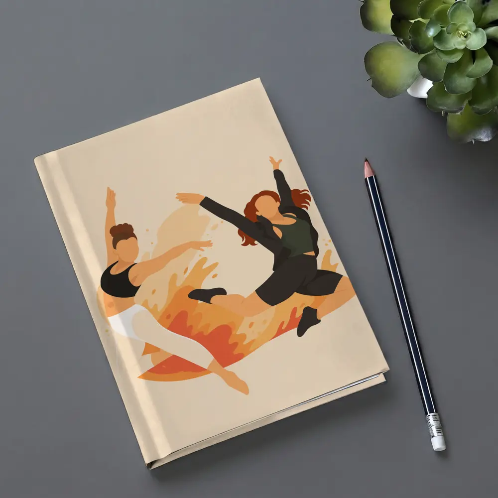 Two Women Dancing Flat Art Style – Notebooks