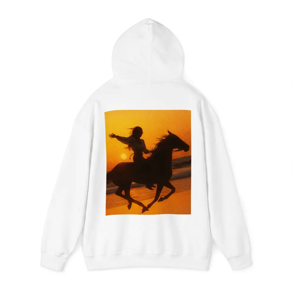 Woman Riding Horse Beach Sunset Silhouette – Hoodies
