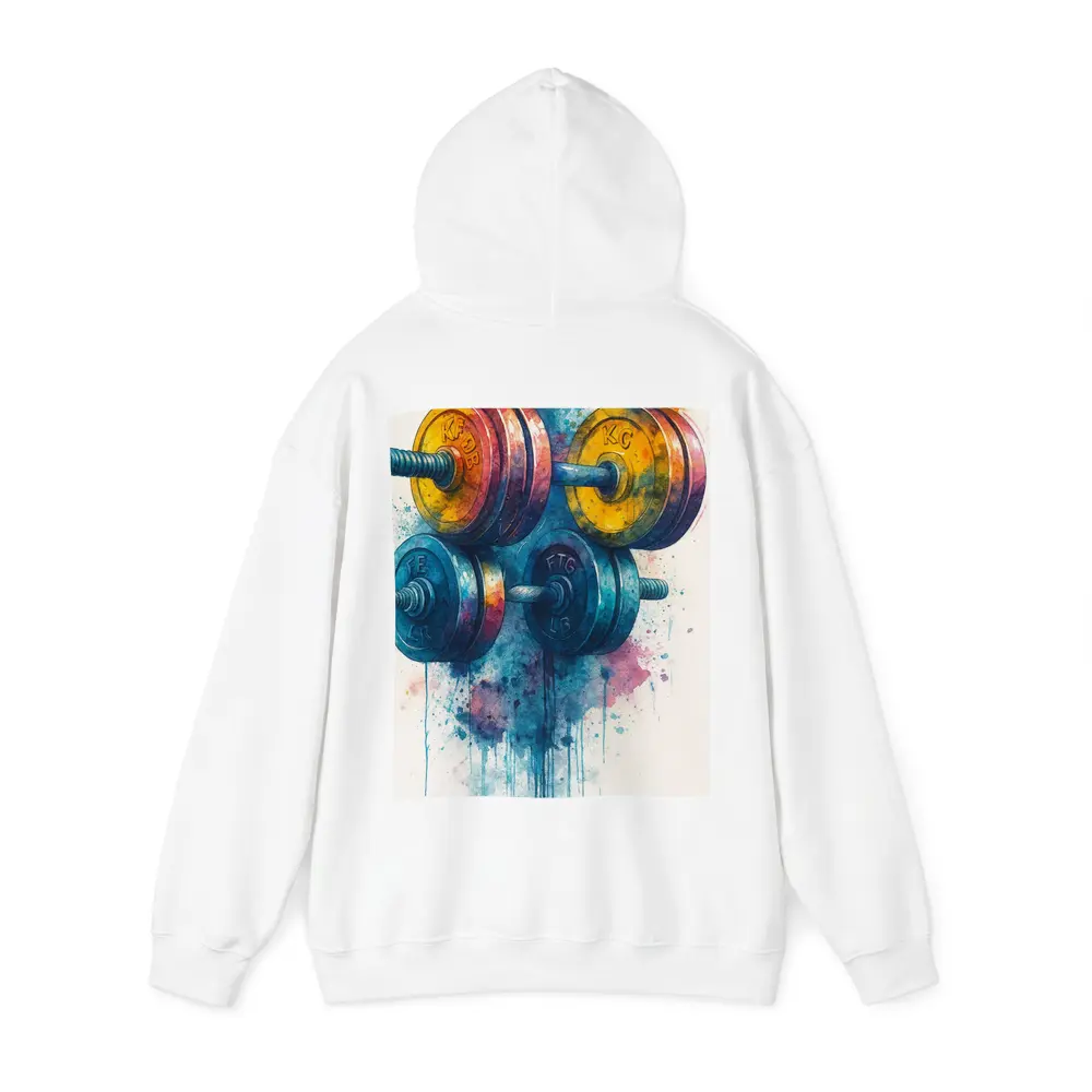 Colorful Watercolor Dumbbells Fitness Gym Art – Hoodies