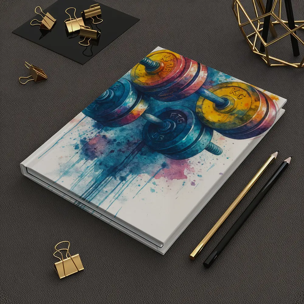 Colorful Watercolor Dumbbells Fitness Gym Art – Notebooks